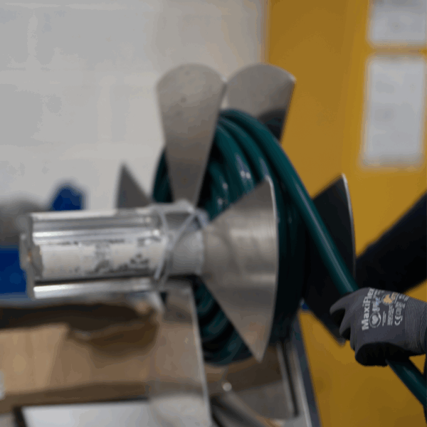 Silicone tubing in the Silclear silicone manufacturing facility. The final stages in the making of silicone.