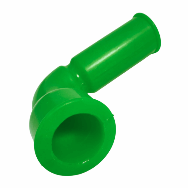 A green reSil recycled silicone bend created by UK silicone manufacturer Silclear